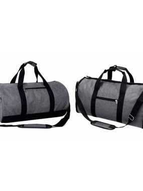 Heather Grey 2 Pc Set - Roll Bag & Convertible Duffel /Garment Bag